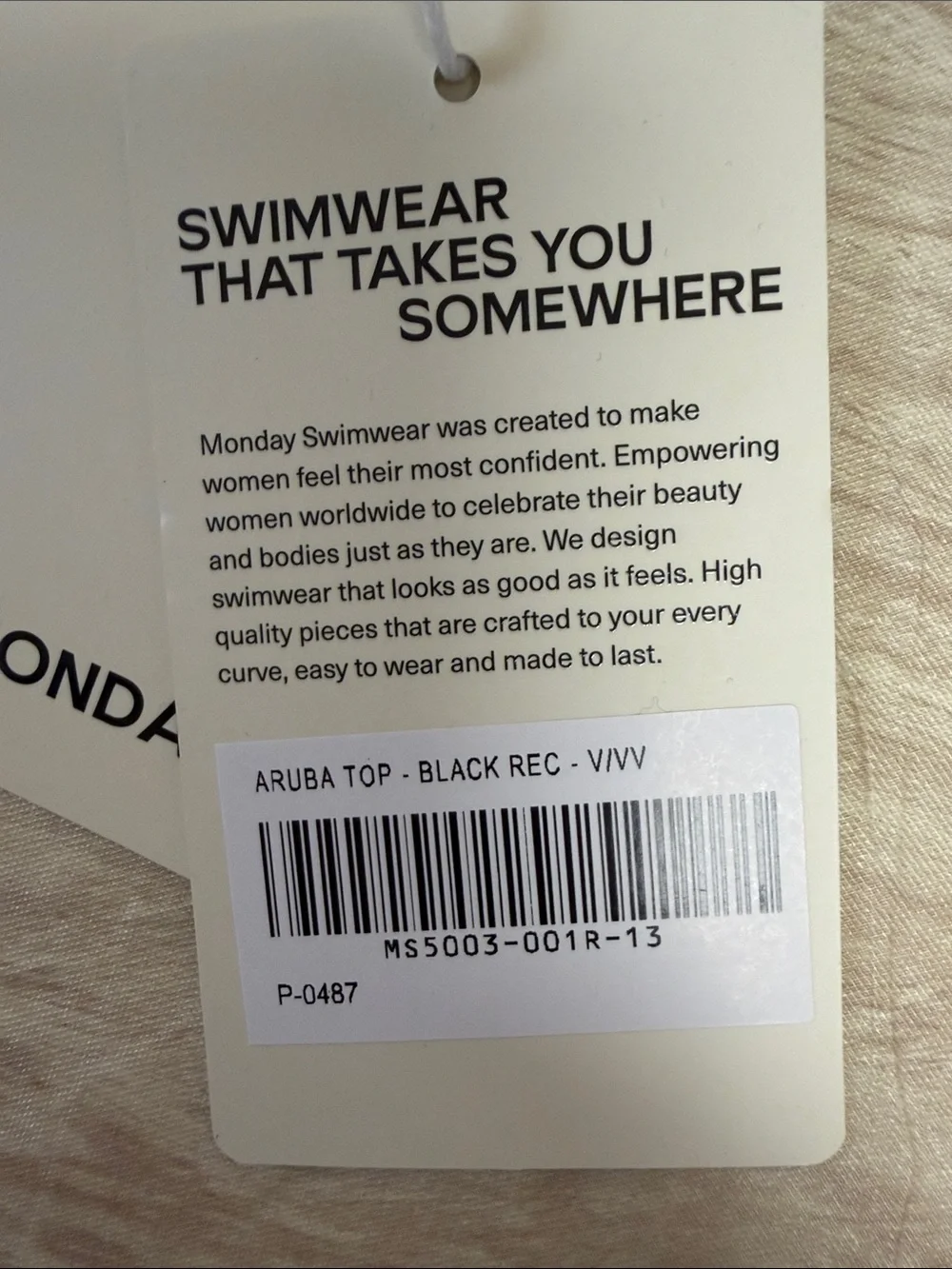 MONDAY SWIMWEAR ARUBA TOP BLACK - V/VV
